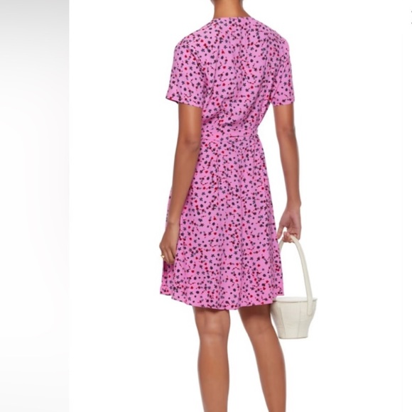 Diane Von Furstenberg Saville Floral Pink Lemonade Wrap Dress - Picture 5 of 6